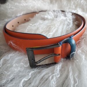 Ted Baker NEW-Stylish Orange-Italian Genuine Leather Belt Sz.S/M [32]Never Worn